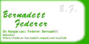 bernadett federer business card